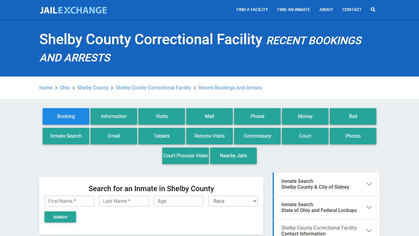 Shelby County Correctional Facility OH Recent Arrests and Bookings